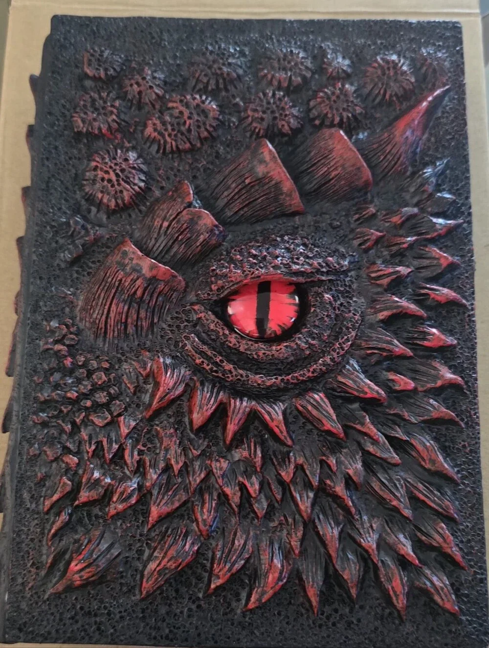Handcrafted Red 3D Embossed Dragon Eye Journal/Diary